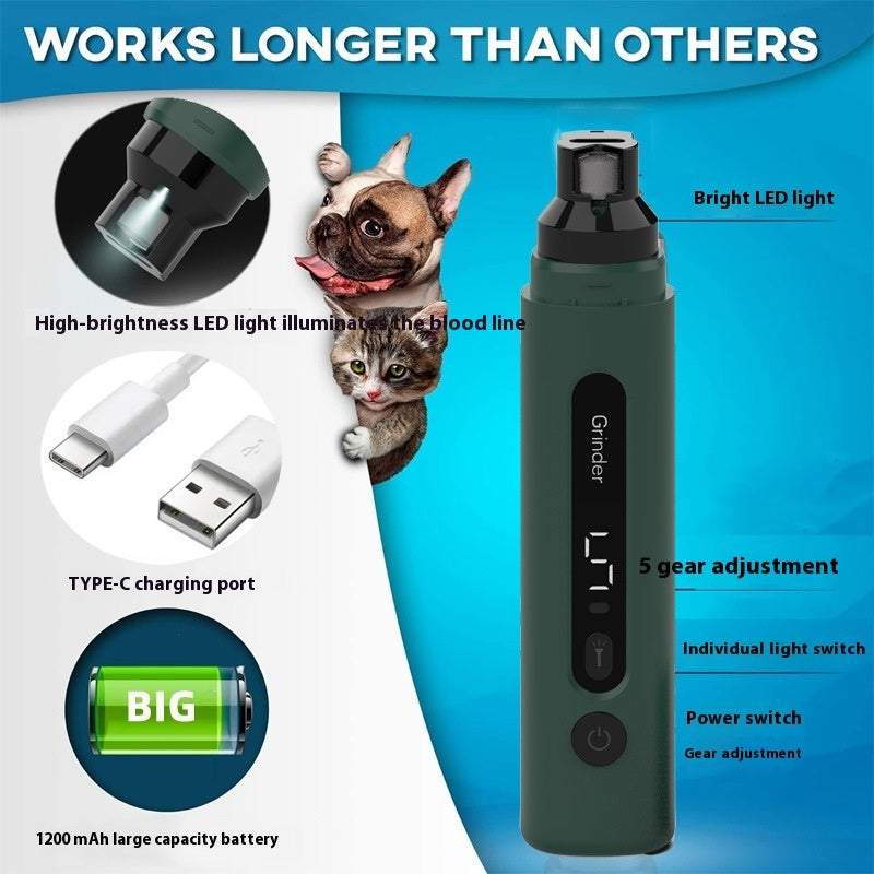 Nail Grinder Electric Pet Nail Trimmers Rechargeable
